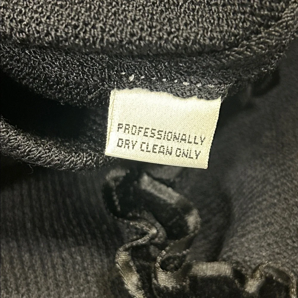 Vintage St. John by Marie Gray Black Knit Skirt Textured Velvet Ribboned Stripes